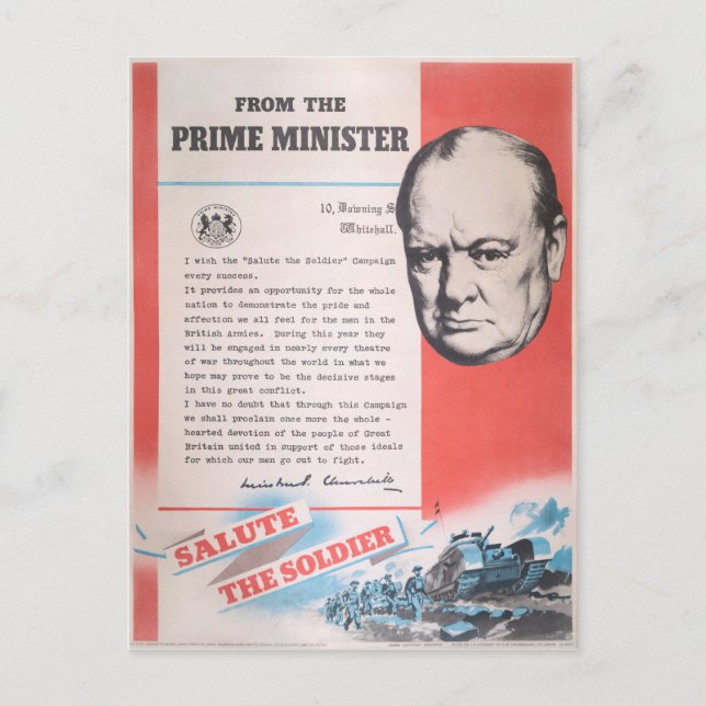 Carte Postale Réimpression de l'affiche britannique de guerre. (Devant)