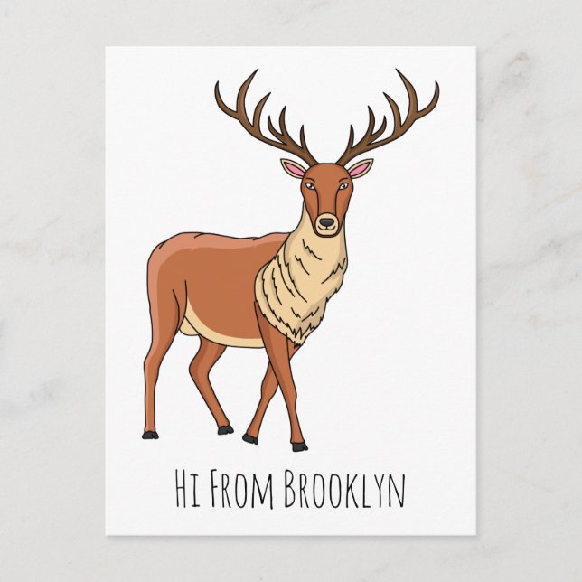 Carte Postale Reindeer cartoon illustration (Devant)