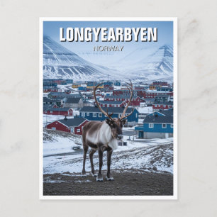 Carte Postale Reindeer Longyearbyen Svalbard Norvège