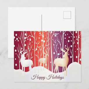 Carte postale Reindeer Snowy Holiday