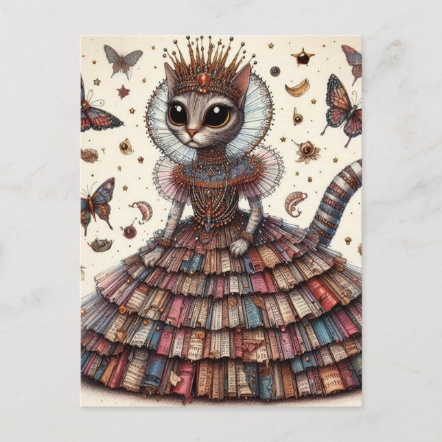 Carte Postale Reine Chat Adorable (Devant)