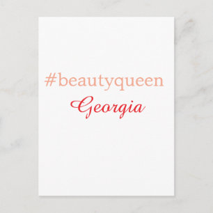 Carte Postale reine de beautéhashtag rouge clair ajouter nom fil