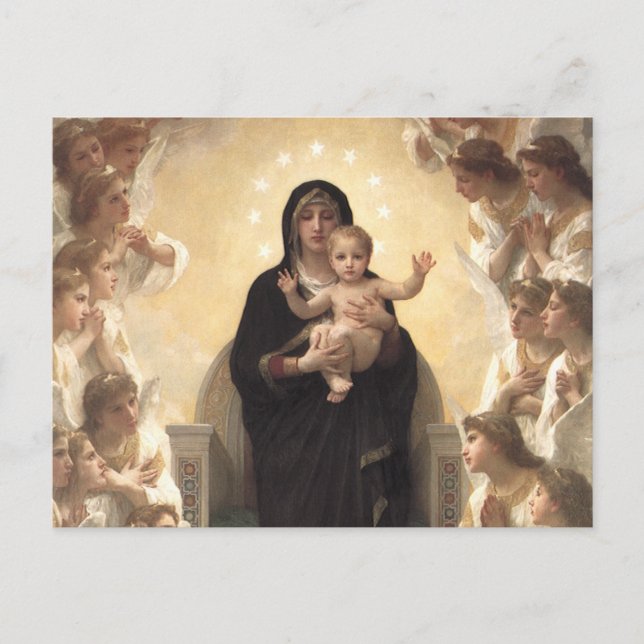 Carte Postale Reine des Anges Regina Angelorum par Bouguereau (Devant)