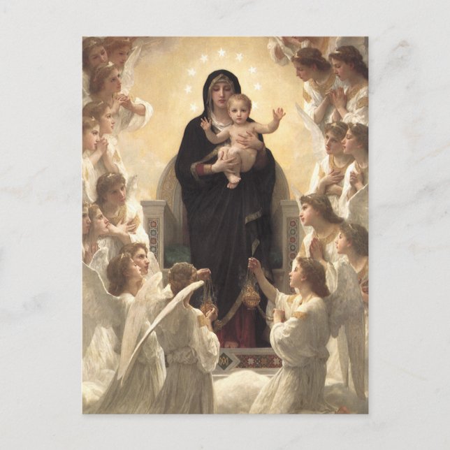 Carte Postale Reine des Anges Regina Angelorum par Bouguereau (Devant)