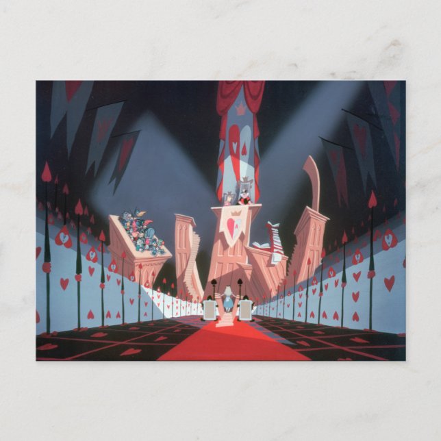 Carte Postale Reine des Coeurs | Alice dans sa cour (Devant)