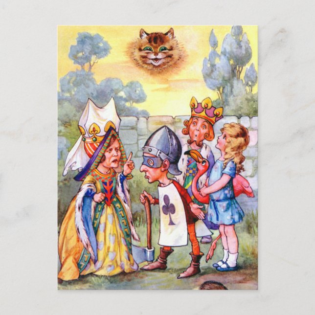 Carte Postale Reine des Coeurs et Alice au pays des merveilles (Devant)