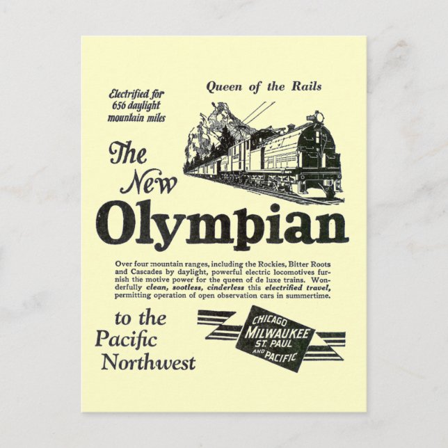 Carte Postale Reine des Rails - Nouvelle olympienne 1929 (Devant)