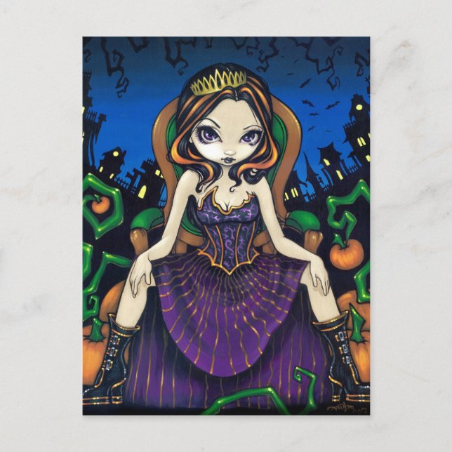 Carte postale "Reine d'Halloween" (Devant)