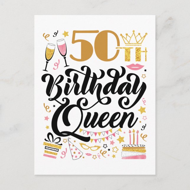 Carte Postale Reine du 50e anniversaire (Devant)
