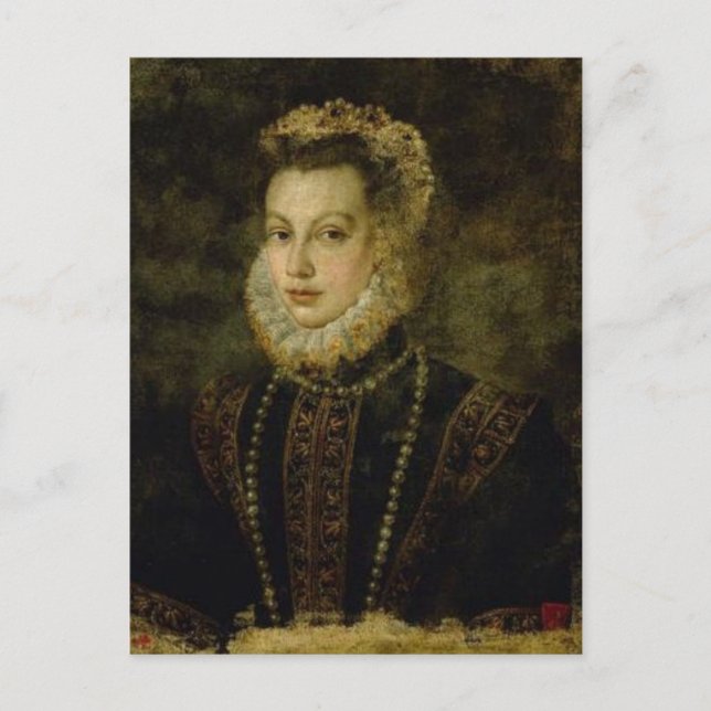 Carte Postale Reine Elisabeth d'Espagne par Sofonisba Anguissola (Devant)