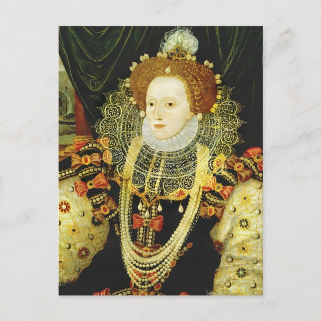 Carte Postale Reine Elizabeth I d'Angleterre portant des perles (Devant)