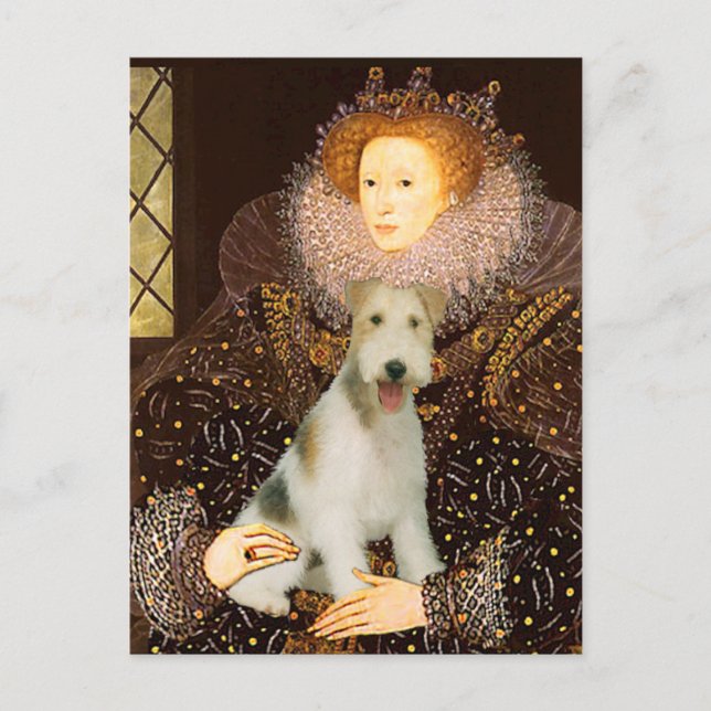 Carte Postale Reine Elizabeth I - Fox-Terrier à poil dur #1 (Devant)