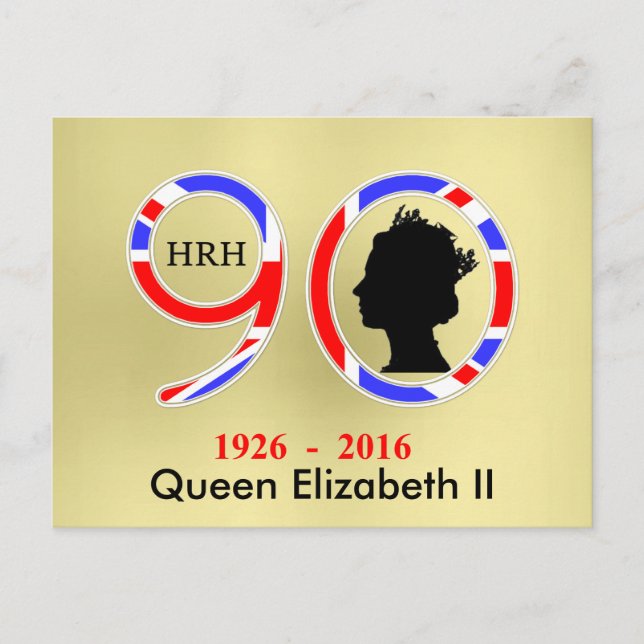 Carte Postale Reine Elizabeth II d'Angleterre 90e anniversaire (Devant)