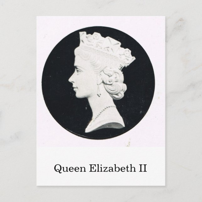 Carte Postale Reine Elizabeth II, portrait en relief (Devant)