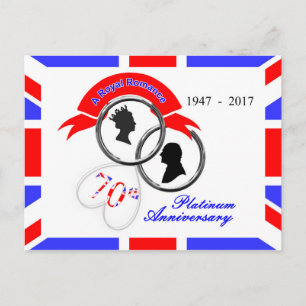 Carte Postale Reine Elizabeth Prince Philip 70e anniversaire