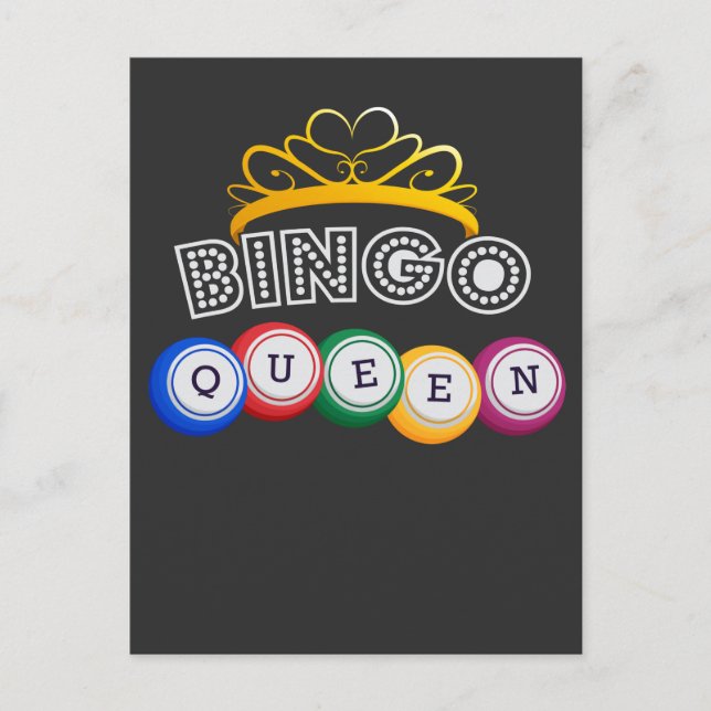 Carte Postale Reine grand-mère joueuse de bingo drôle, humour de (Devant)
