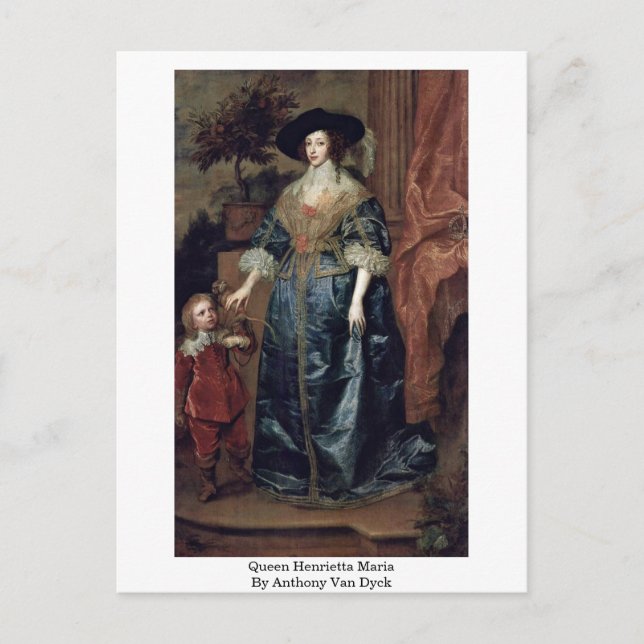 Carte Postale Reine Henrietta Maria Par Anthony Van Dyck (Devant)