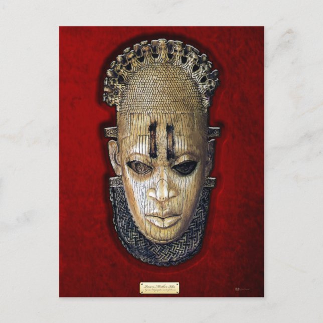 Carte Postale Reine Mère Idia - Ivoires Masque Edo sur Velvet Ro (Devant)