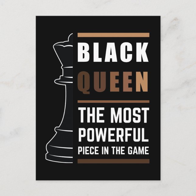 Carte Postale Reine Noire La Pièce La Plus Puissante Du Jeu 1 (Devant)