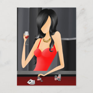 Carte Postale Reine Personnalisée du Jeu - Casino LasVegas