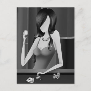 Carte Postale Reine Personnalisée du Jeu - Casino LasVegas