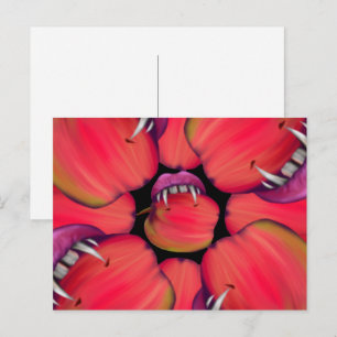 Carte Postale Reine Vampire de Holloween faisant trempette dans