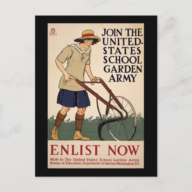 Carte Postale Rejoignez L'United States School Garden Army (Devant)