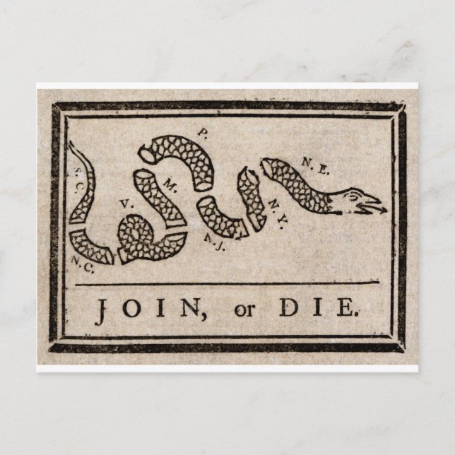 Carte Postale Rejoignez ou mourrez Dessin politique de Benjamin  (Devant)