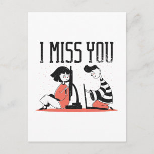 Carte Postale Relation Rencontres en ligne MISS YOU Cadeau migno