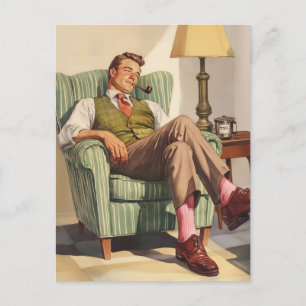 Carte Postale Relaxation du milieu du siècle : la réponse d'un h