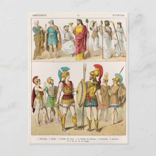 Carte Postale Religieux grecs et les militaires s'habillent (Devant)