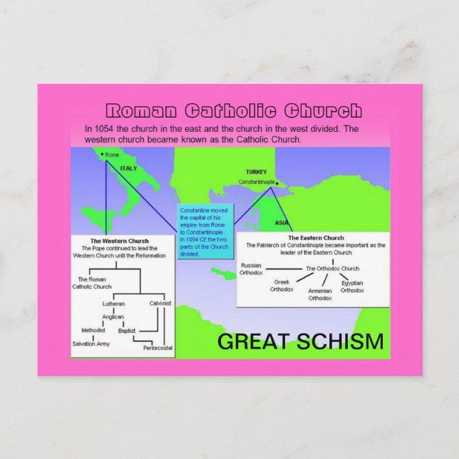 Carte Postale Religion, Église catholique romaine, Grand Schisme (Devant)