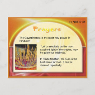 Carte Postale Religion, Hindouisme, Inde, Prières hindoues