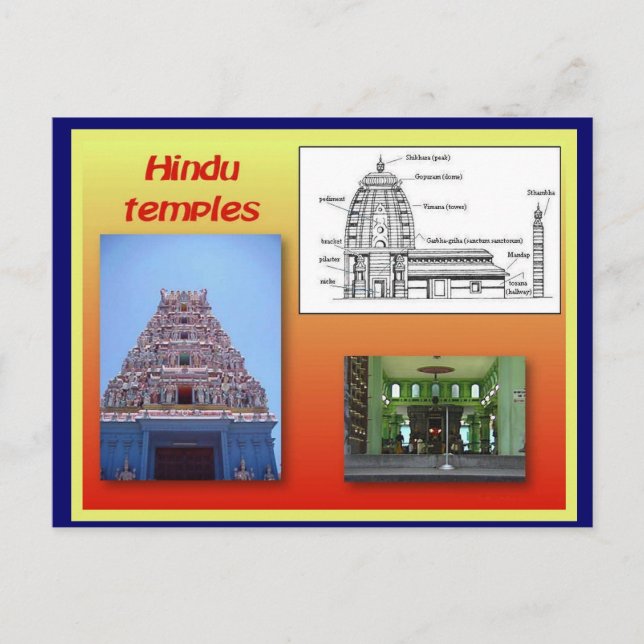 Carte Postale Religion, hindouisme, temples hindous (Devant)