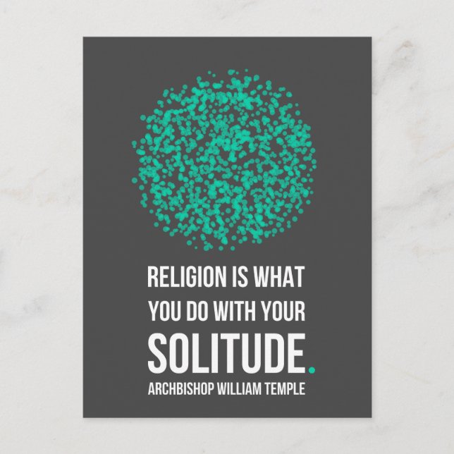 Carte Postale Religion Solitude Archevêque William Temple Citati (Devant)