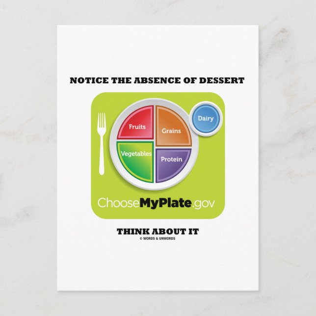Carte Postale Remarquez L'Absence De Dessert Pensez-Y (Devant)