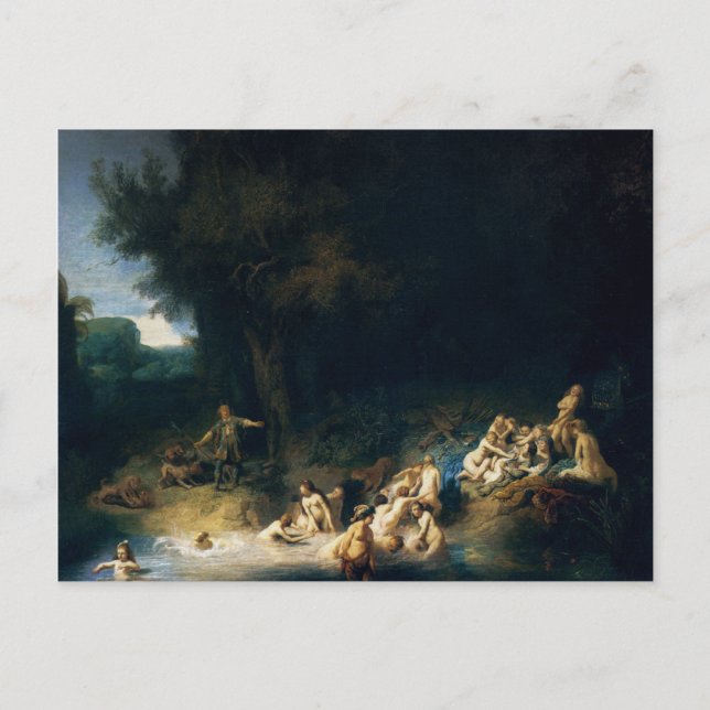 Carte Postale Rembrandt Art Peinture Diana Baignade (Devant)