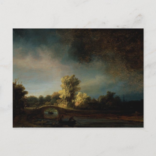 Carte Postale Rembrandt Art Peinture Paysage (Devant)