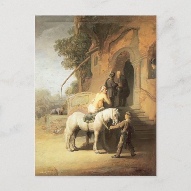 Carte Postale Rembrandt : Charitable Samaritain (Devant)