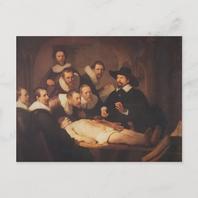 Carte Postale Rembrandt - La leçon d'anatomie du Dr Nicolaes Tul (Devant)