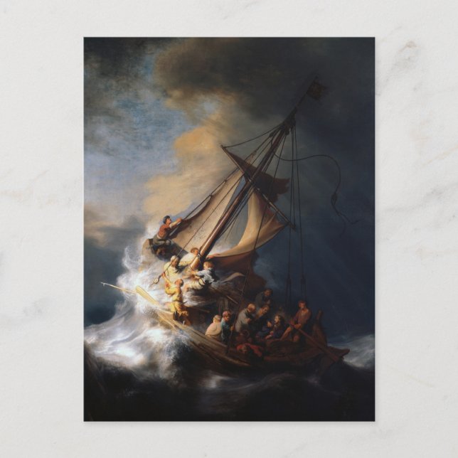 Carte Postale Rembrandt La tempête sur la mer de Galilée (Devant)