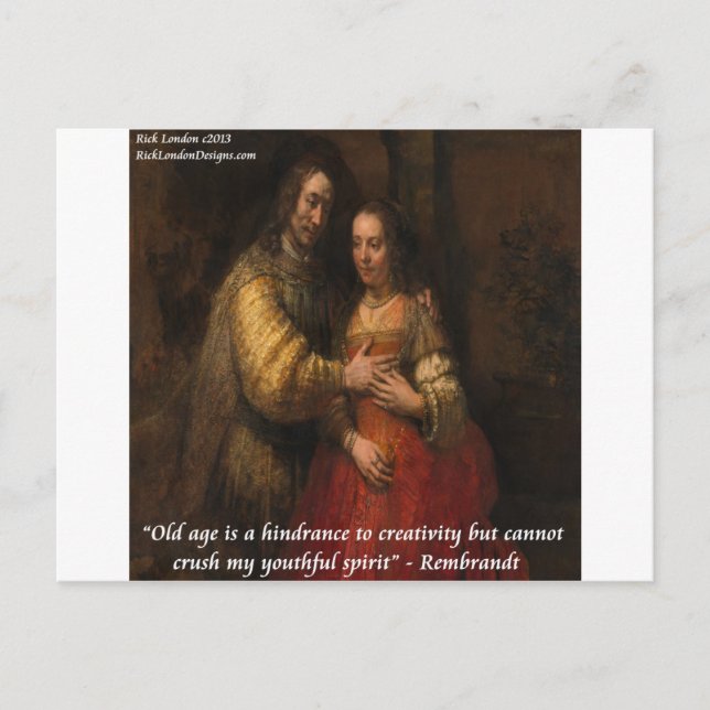Carte Postale Rembrandt "L'épouse juive" & Citation de la vieill (Devant)