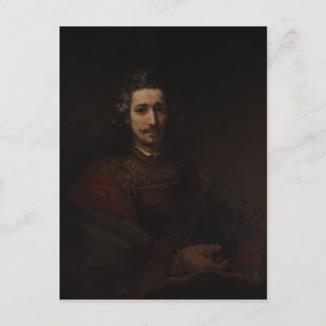 Carte Postale Rembrandt Man avec un verre grossissant (Devant)