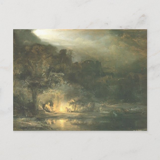 Carte Postale Rembrandt - Repose sur le vol pour l'Egypte (Devant)
