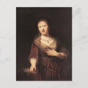 Carte Postale Rembrandt- Saskatchewan avec une fleur rouge