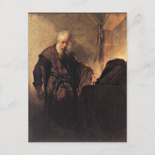 Carte Postale Rembrandt - St. Paul à son bureau d'écriture