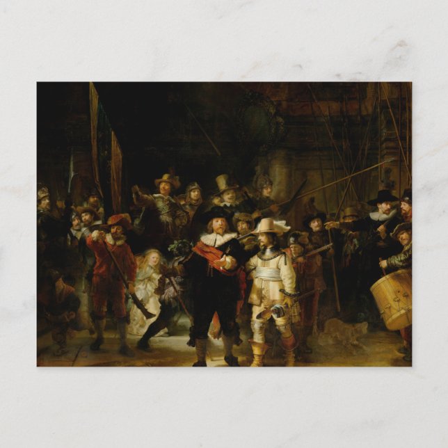 Carte Postale REMBRANDT VAN RIJN - La nuit 1642 (Devant)