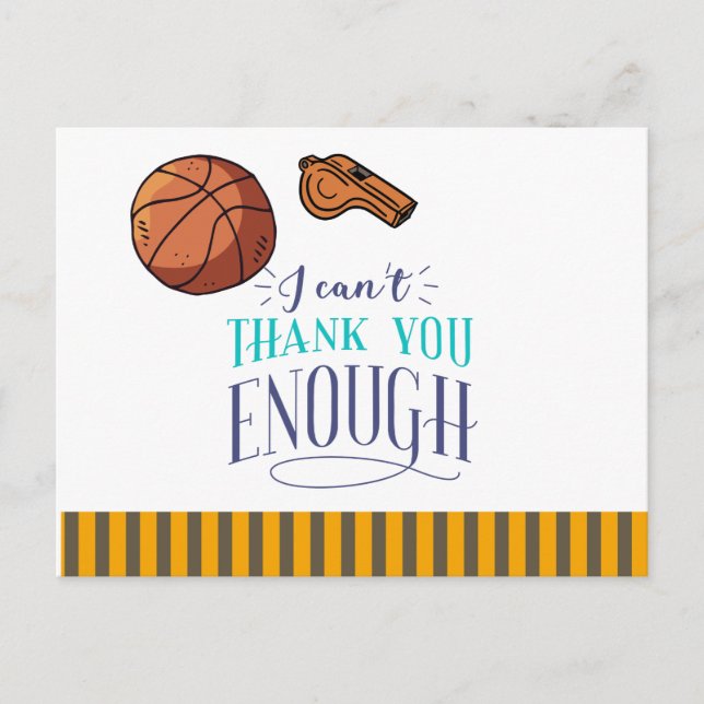 Carte postale remerciant l'entraîneur de basket-ba (Devant)