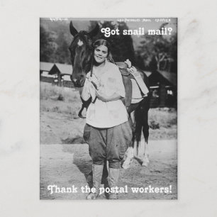 Carte postale remerciant les travailleurs postaux