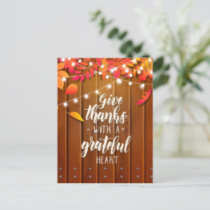 Carte Postale Remercie avec un coeur reconnaissant